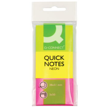 Q-CONNECT Haftnotizblock 38x51mm Neon